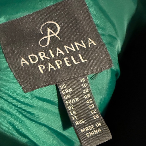 B36 Adrianna Papell Women’s Plus 16 Green Satin Sleeveless A-Line Maxi Dress - Picture 2 of 16